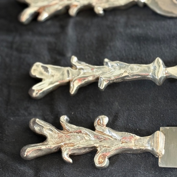 Michael Aram I Love You 3 Piece Silverplate Serving Spoon Fork & Knife Set - Picture 5 of 6